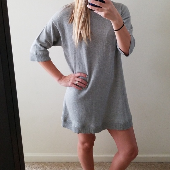 Gray Vince Sweatersweatshirt Dress Xs 